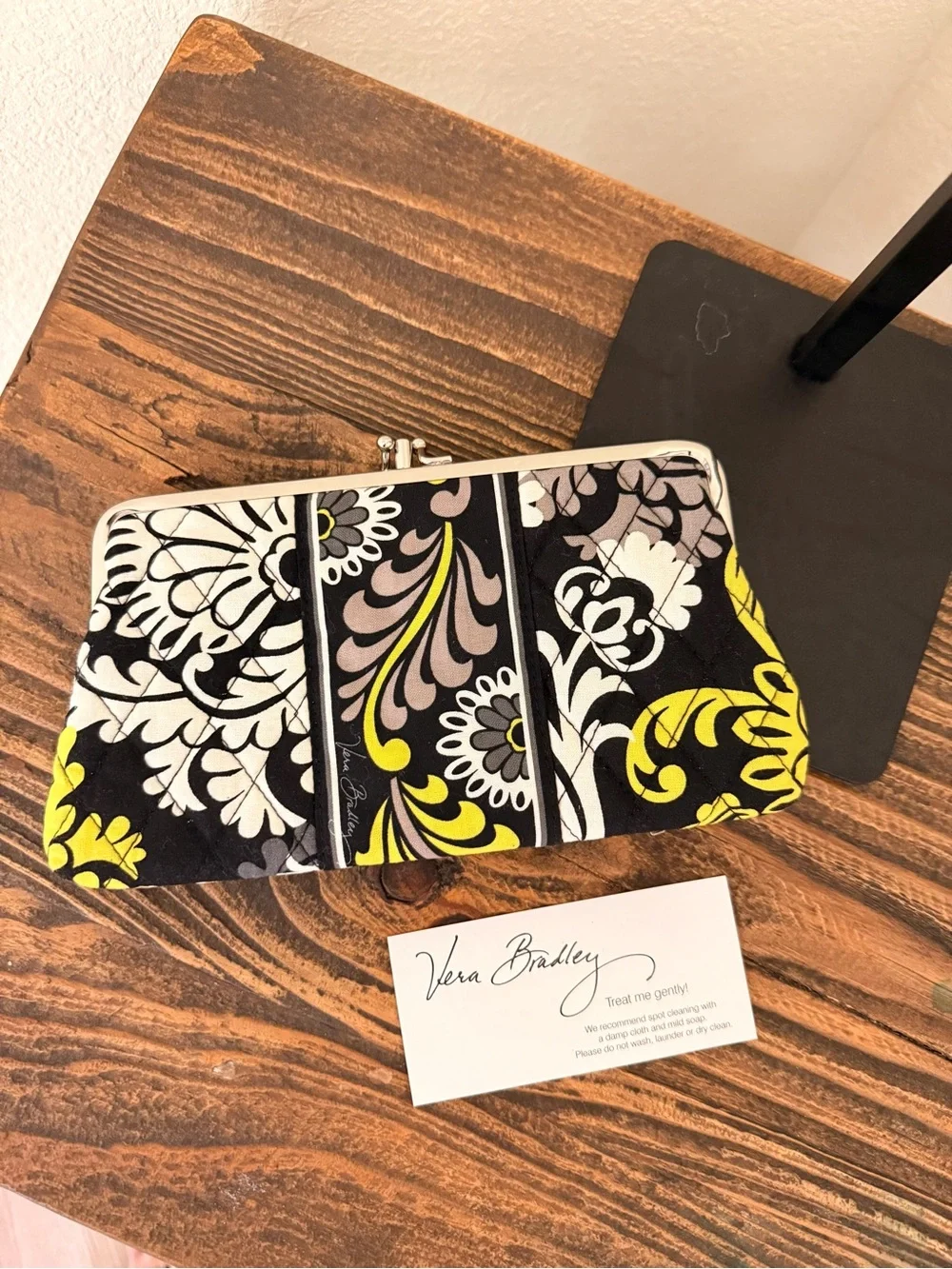 Vera Bradley Retired Baroque Kiss Lock Wallet | Like New | Care Card Included
